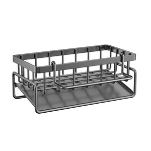 Black Metal Sink Dish Drying Rack Basket with Removable Drain Tray, Kitchen Counter Dish Drainer for Dishes & Fruit