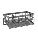 Black Metal Sink Dish Drying Rack Basket with Removable Drain Tray, Kitchen Counter Dish Drainer for Dishes & Fruit